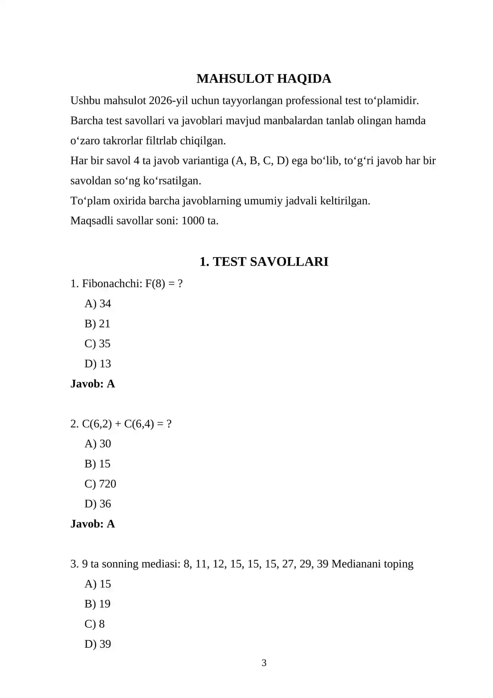 Matematika attestatsiya 2026 3