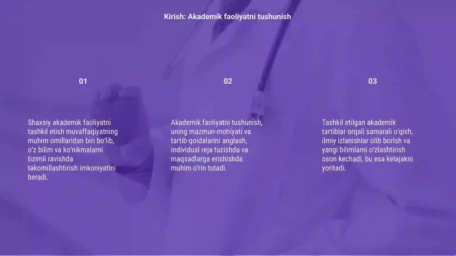 Shaxsiy akademik faoliyatni tashkil etish 3