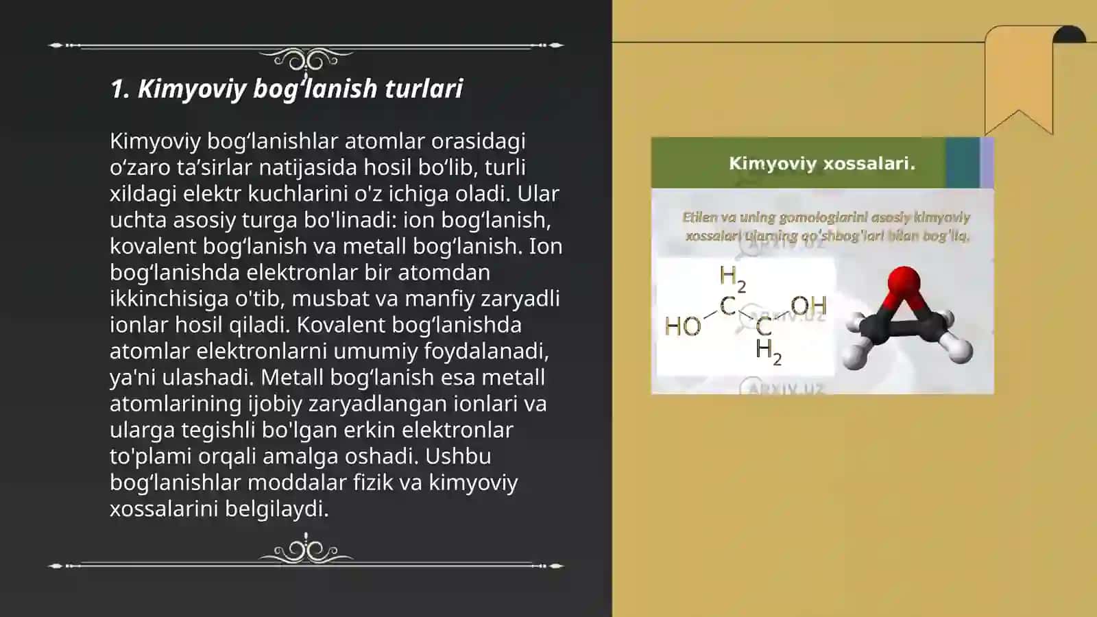 Kimyoviy bogʻlanish 3