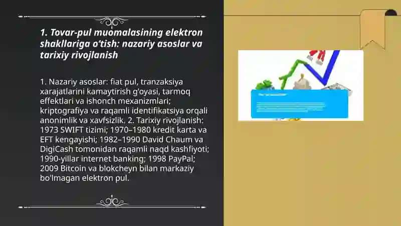 Tovar‑pul muomalasining elektron shakllariga o‘tish: nazariy asoslar va tarixiy rivojlanish 3