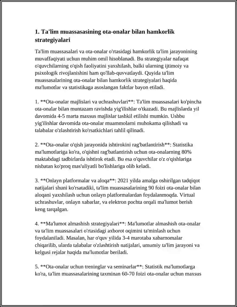 TA'LIM MUASSASASINING OTA- ONALAR VA JAMOATCHILIK BILAN GURUH TARZIDAGI ISHLASH SHAKILLARI 3