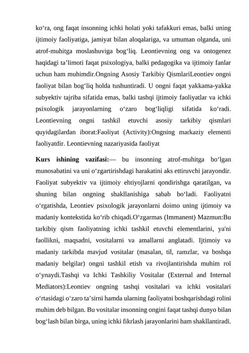Ongning asosiy tarkibiy qisimlari va uning ontogenezda rivojlanishi 3