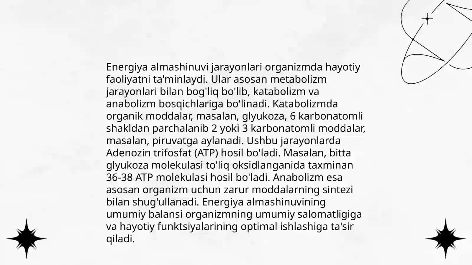 Energiya almashinuvi 3