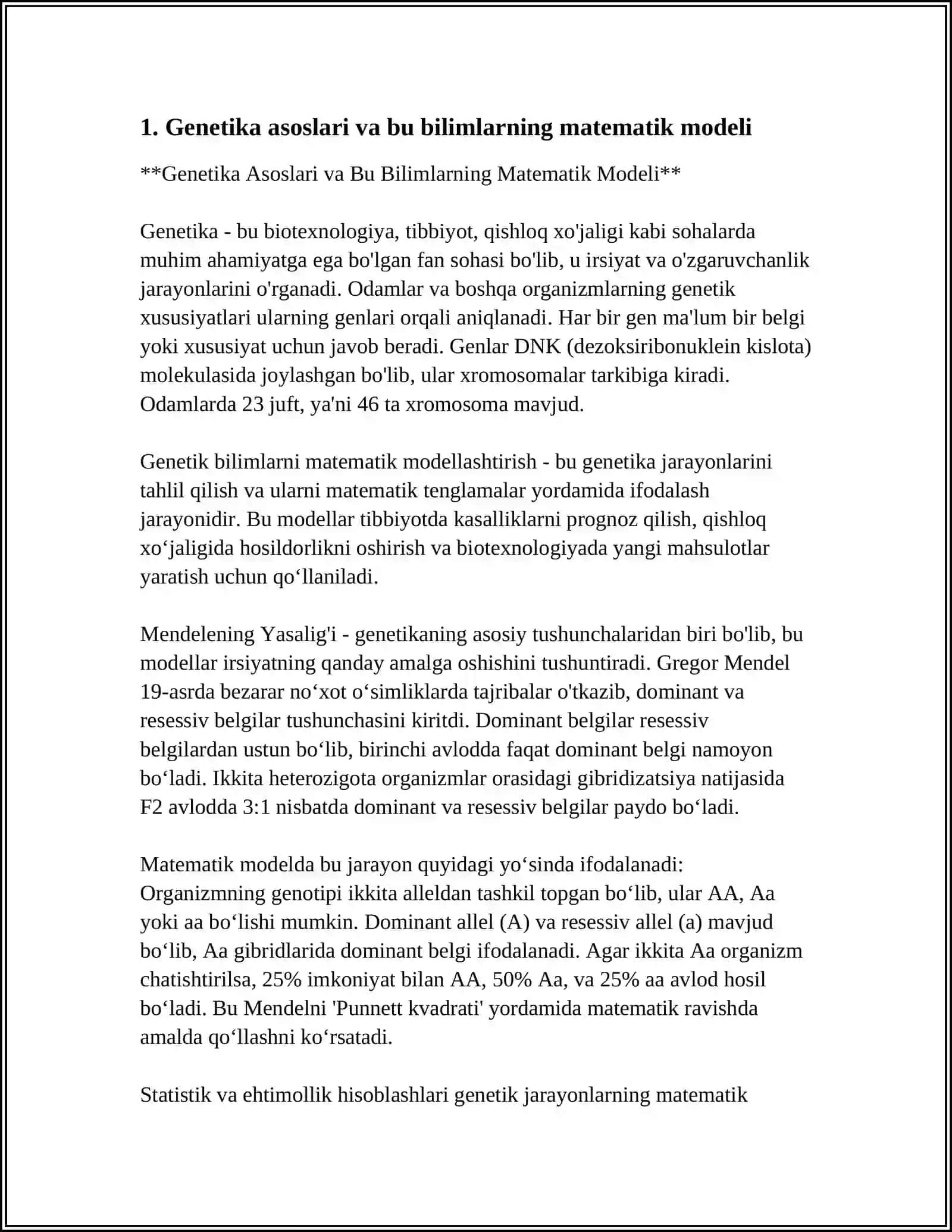 GENETIKADA INTEGRAL HISOB TATBIQLARI 3