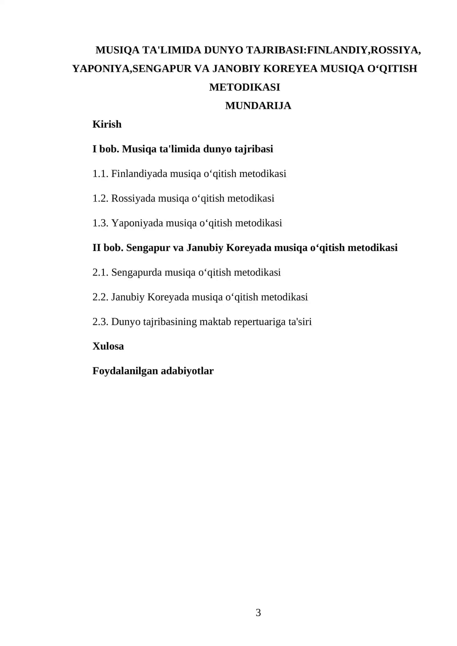 musiqa ta'limida dunyo tajribasi:Finlandiy,Rossiya, 3