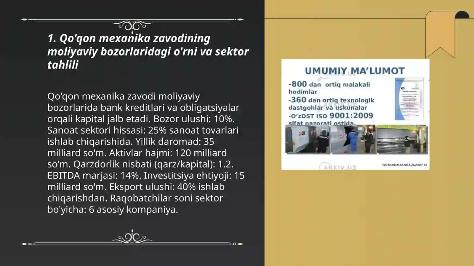 Qo'qon mexanika zavodi moliyaviy bozorlari 3