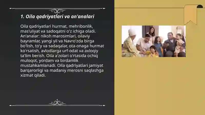 Oila qadriyatlari va an'analari 3