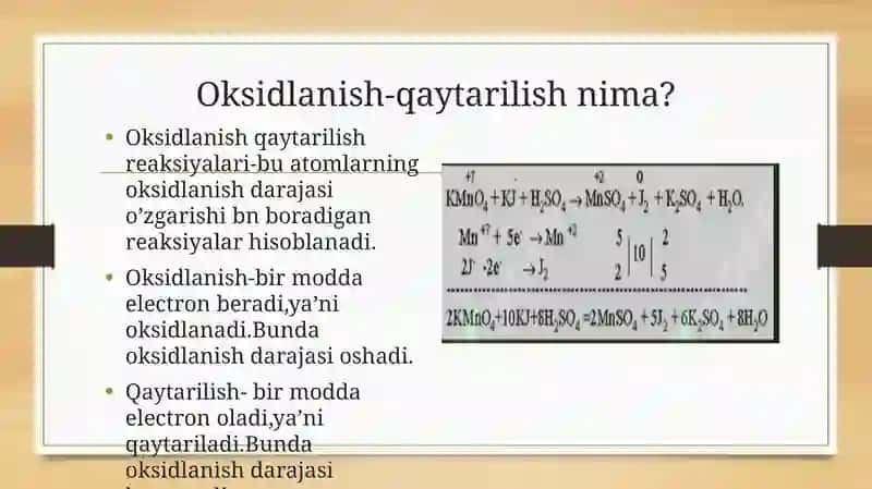Kompleks birikmalarda oksidlanish-qaytarilish reaksiyalari 3