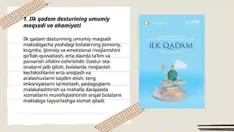 Ilk qadam dasturi 3