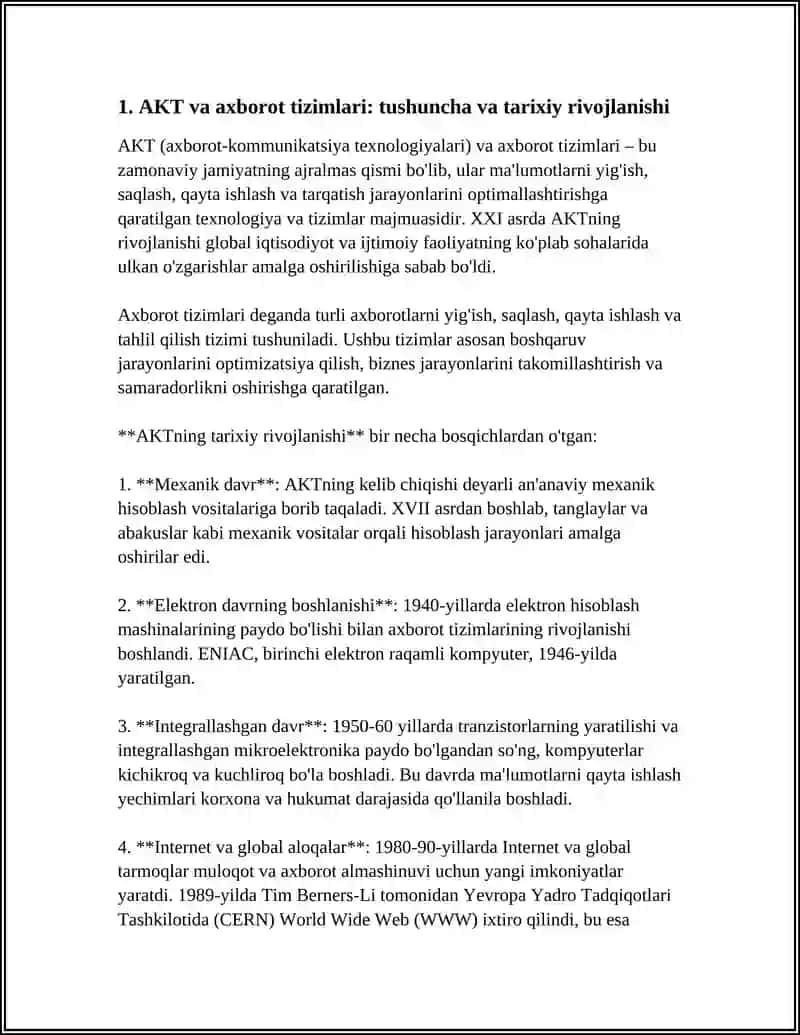 IQTISODIYOTDA AXBOROT - KOMMUNIKATSION TEXNOLOGIYALAR VA TIZIMLAR 3