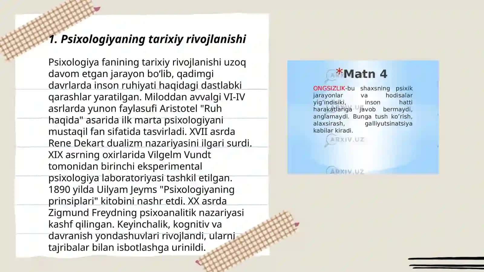 Psixikaning evolutsiyasi va vujudga kelishi 3