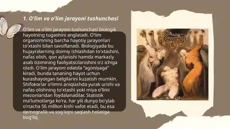 O'lim hodisasi va o'lish jarayoni bioetikaviy jihatlari. Palliativ tibbiyot. 3