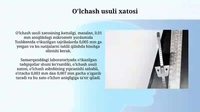 Mikrometrni oʻlchashda oʻlchash xatoliklari 3