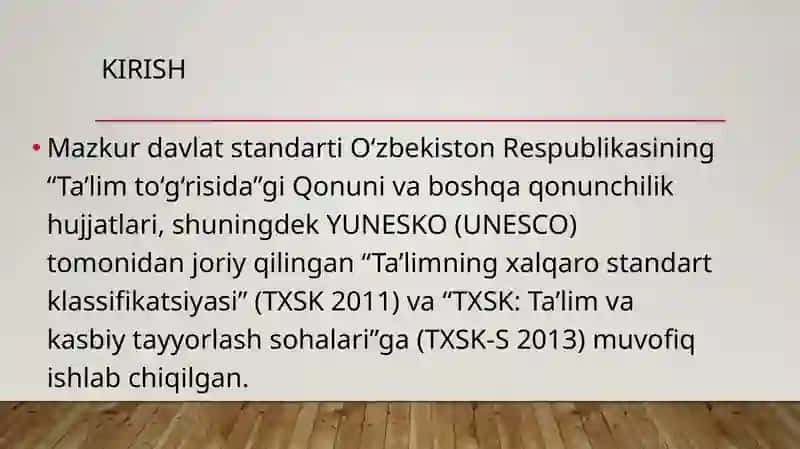 Oliy ta'limning Davlat ta'lim standarti 3