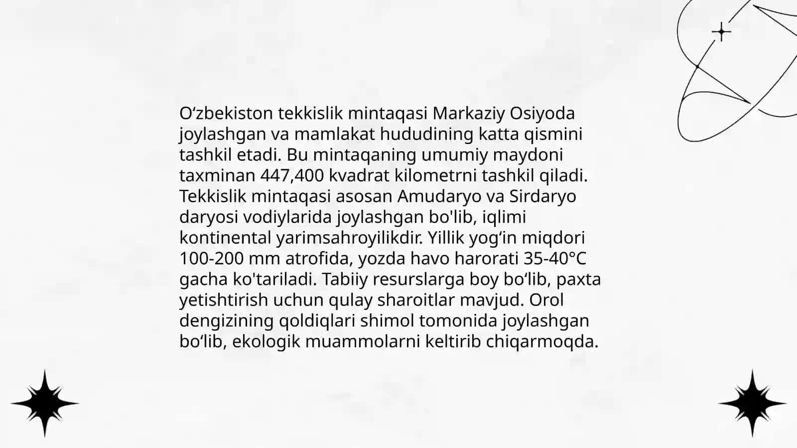 Oʻzbekistonning tekkislik mintaqasi tuproqlar geografiyasi va uni muhofaza qilish 3