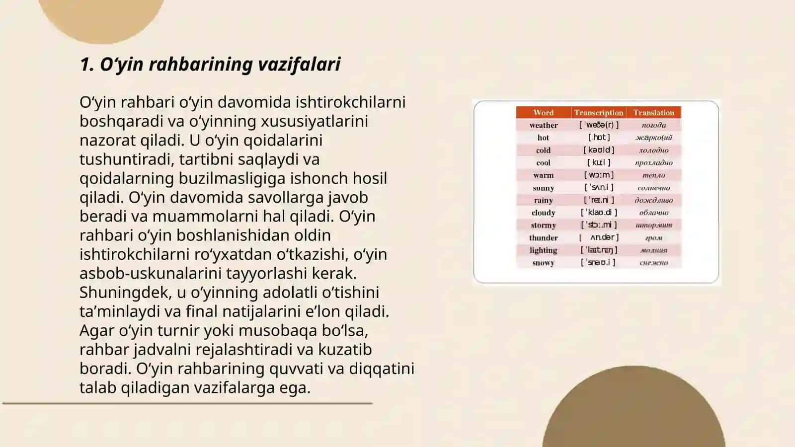 Harakatli oʻyinlarni tashkil qilishda Oʻyin rahbariga qoʻyiladigan talablar va hakamlik qilish 3