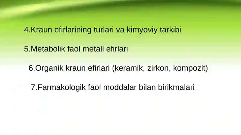 Kraun efirlari- dori vositalari sifatida 3
