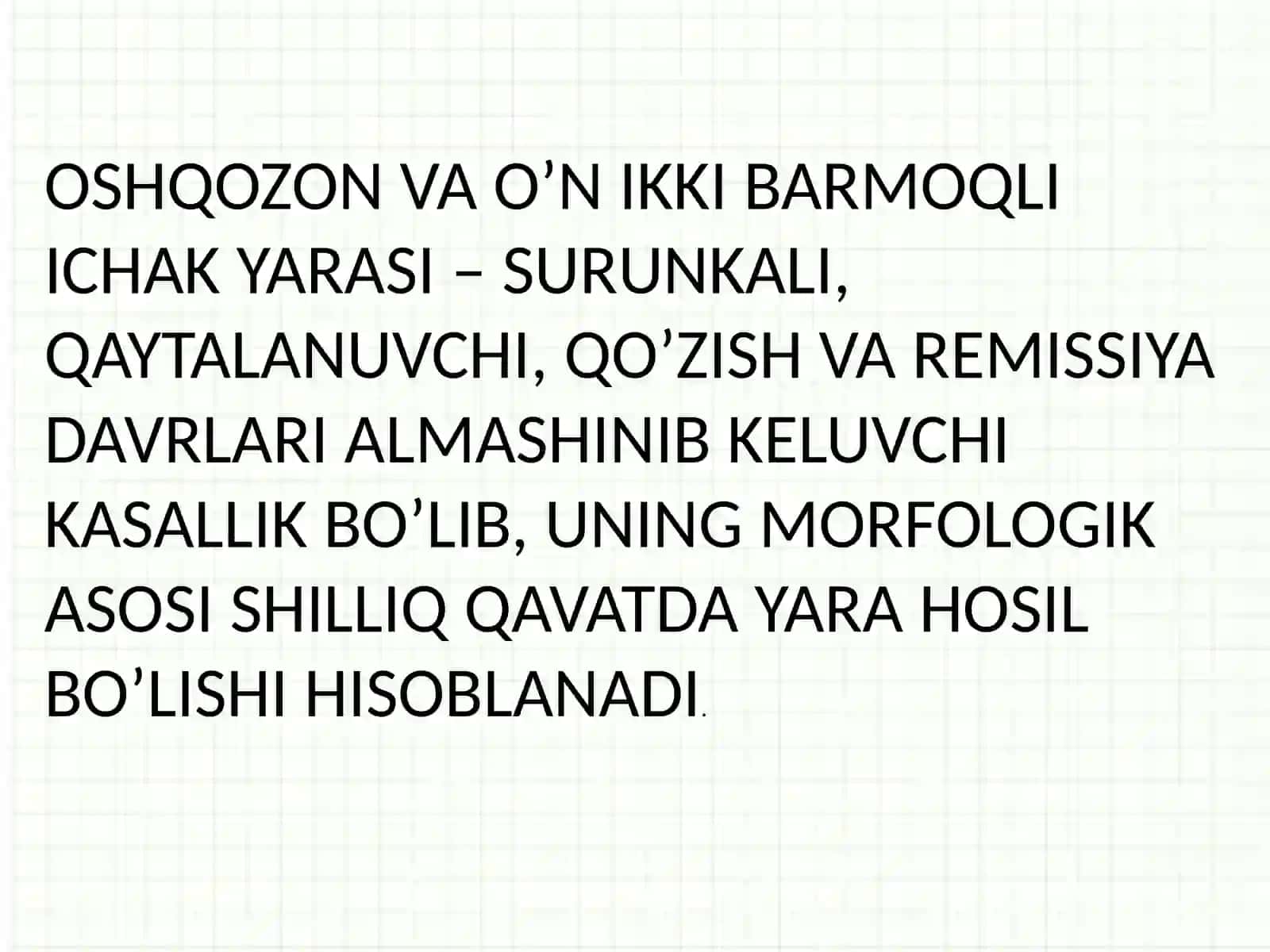Oshqozon va o‘n ikki barmoqli ichak yara kasalligi asoratlari, diagnostikasi 3