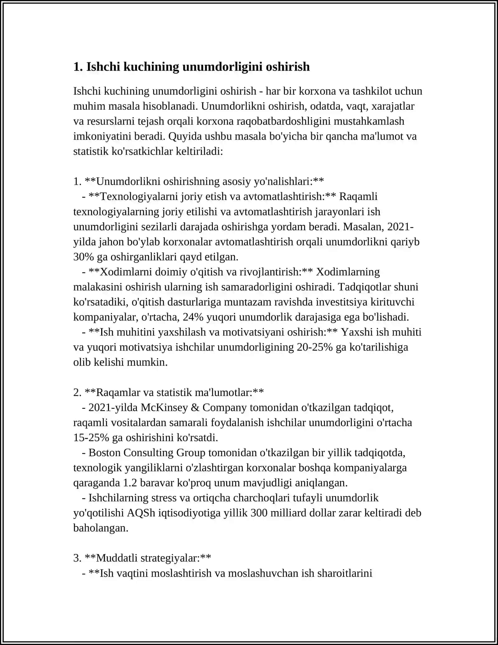 MEHNAT UNUMDORLIGI - IQTISODIY O'SISH OMILI SIFATIDA 3