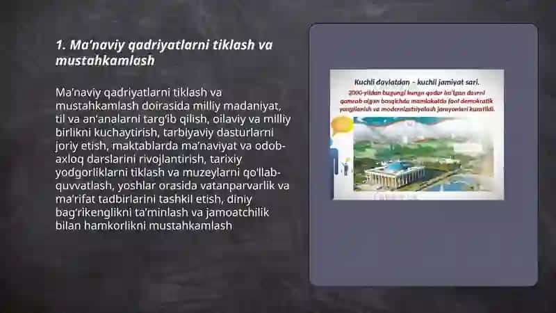 Maʼnaviy qadriyatlarni tiklash va mustahkamlash 3
