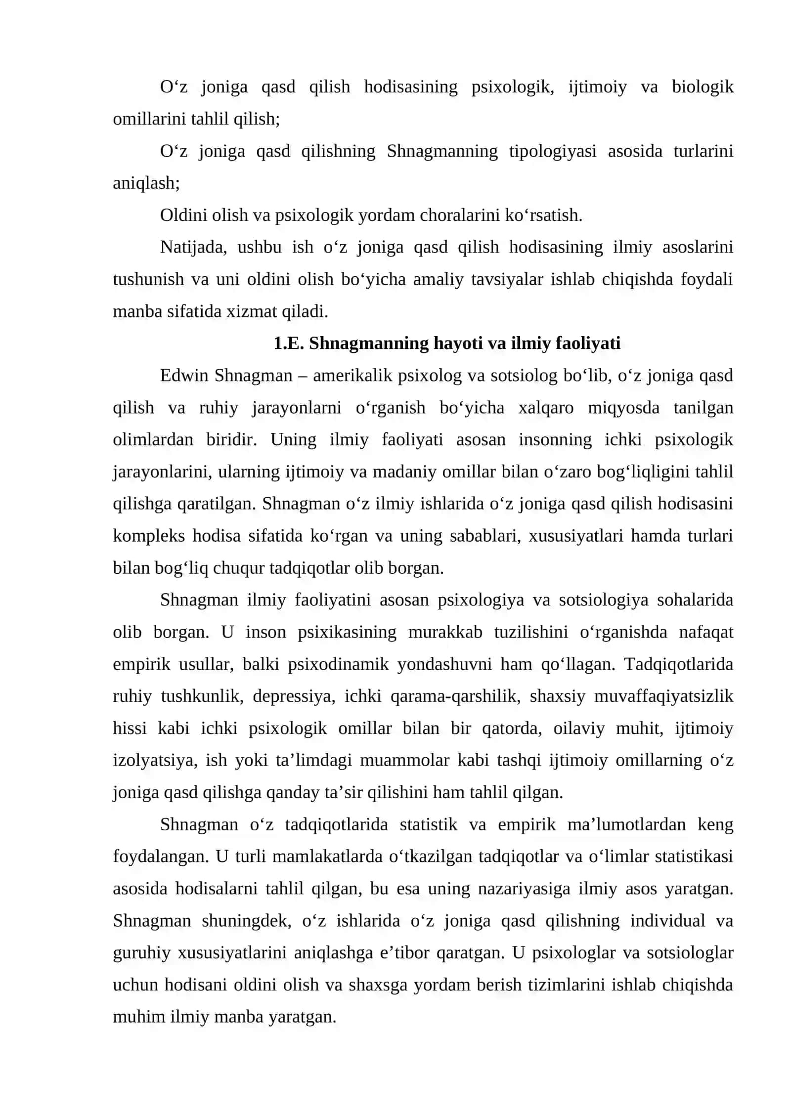 E.Shnagmanning o'z joniga qasd qilish nazariyasi va tipologiyasi 3