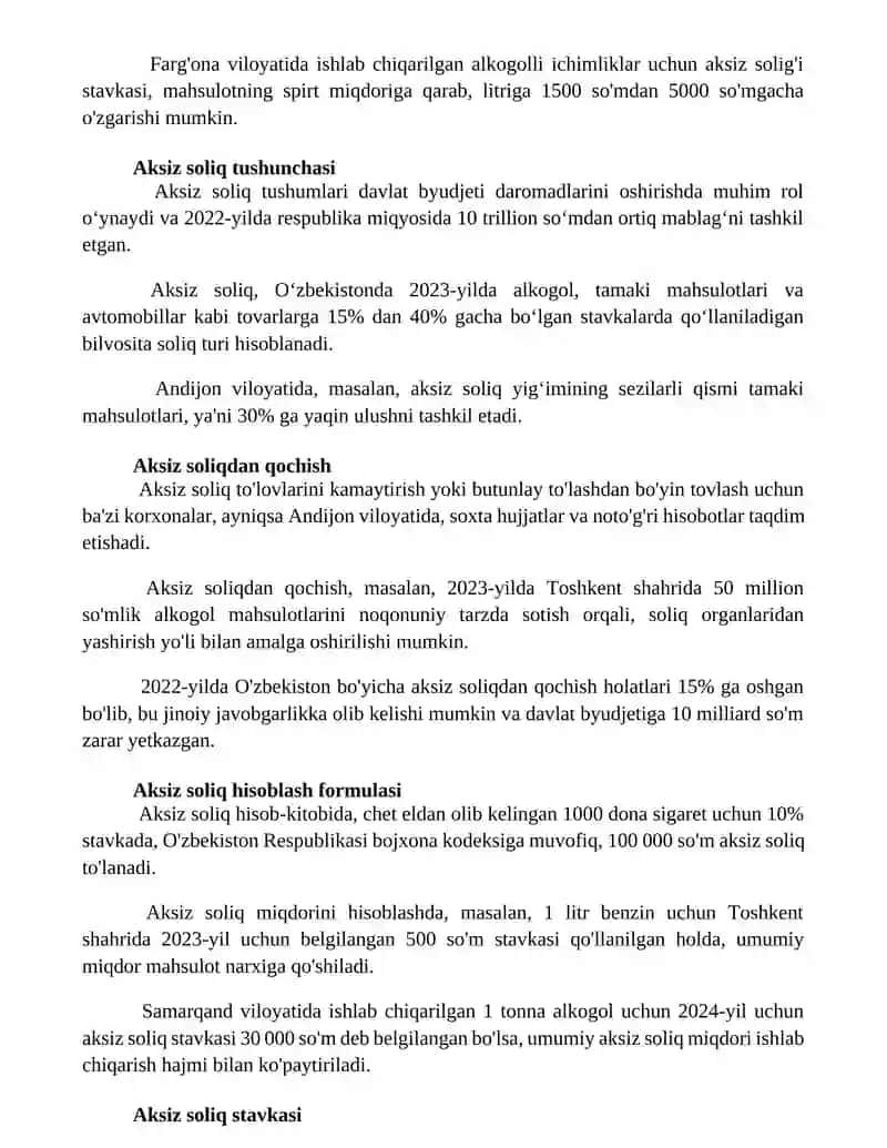 Aksiz soligini hisoblash 3