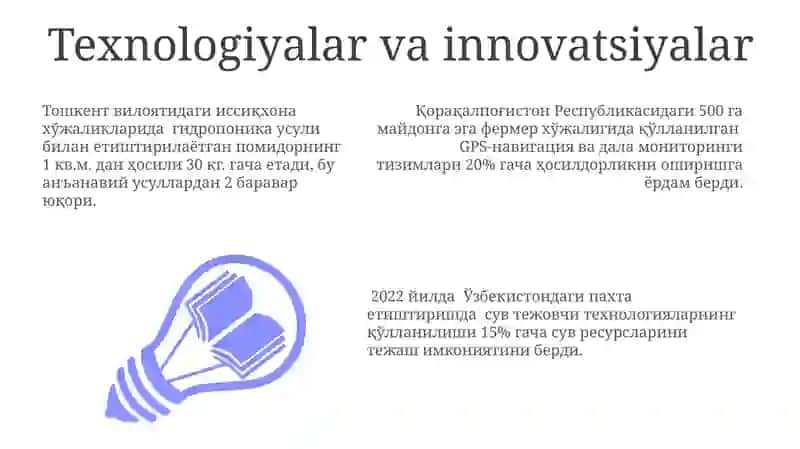 Qishloq xo'jaligida investitsion loyiha 3