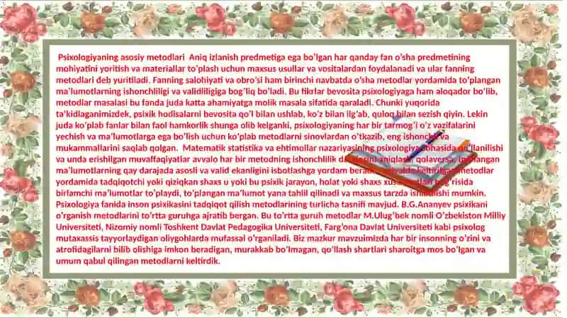 Psixalogiyani oʻqitishda koʻrgazmali metodlar 3