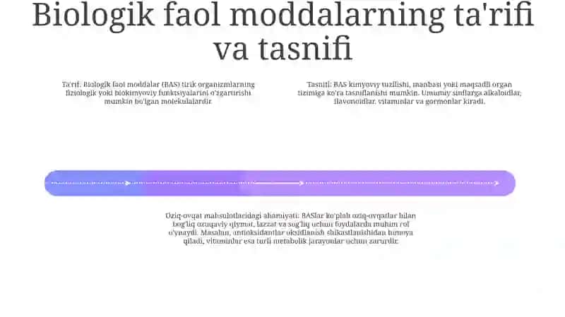 Oziq Ovqat Mahsulotlari Tarkibidagi Biologik Faol Moddalarning Ahamiyati 3
