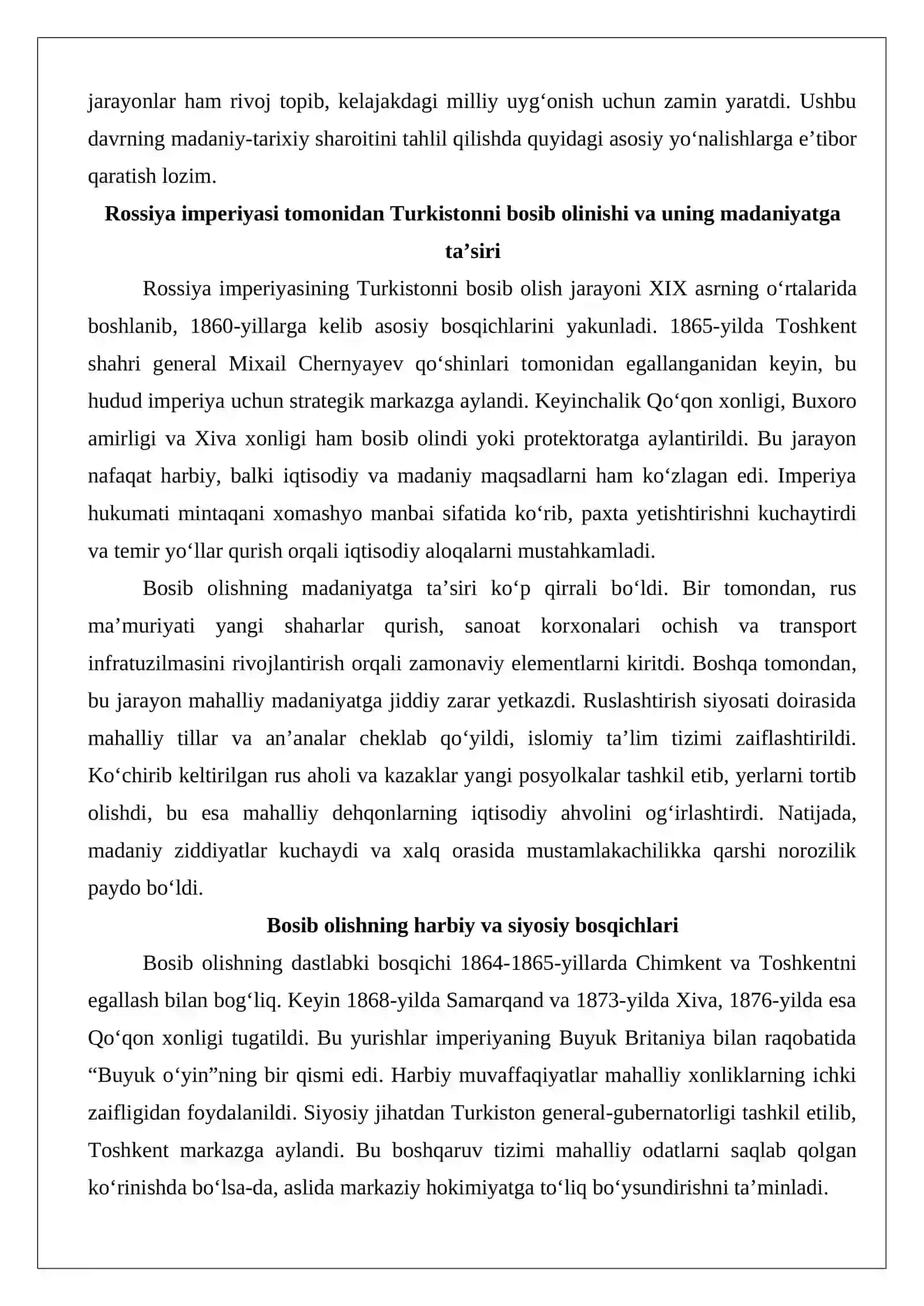 XIX asr ikkinchi yarmi – XX asrda O‘zbekistonda me’morchilik, tasviriy san’at, miniatyura va amaliy san’at 3