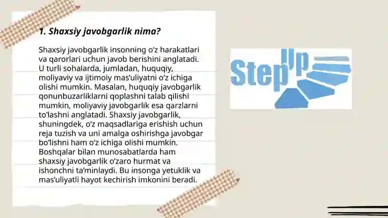 Muvaffaqiyat uchun shaxsiy javobgarlikni rivojlantirish 3