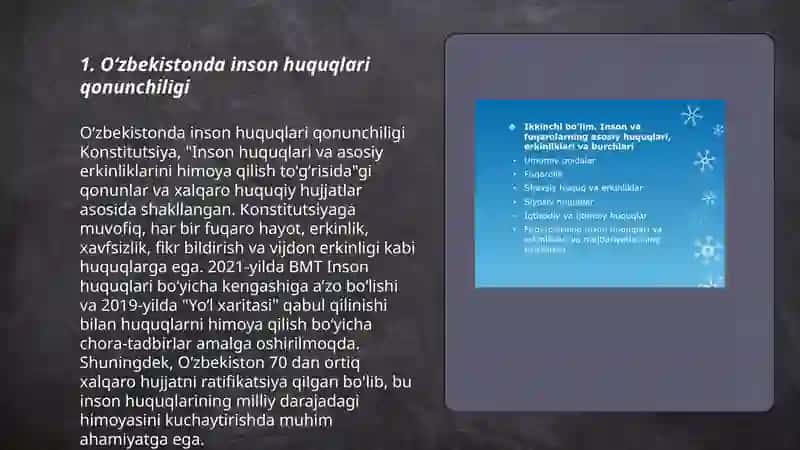 Oʻzbekistonda inson huquqlari va kafolatining yaratilishi 3