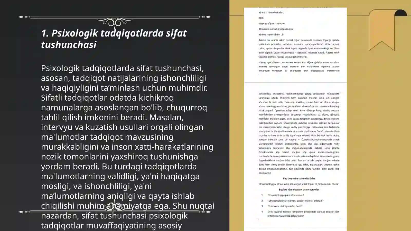 Psixologik tadqiqotlarda sifati va mug'dori. Psixologiyada o'lchash 3