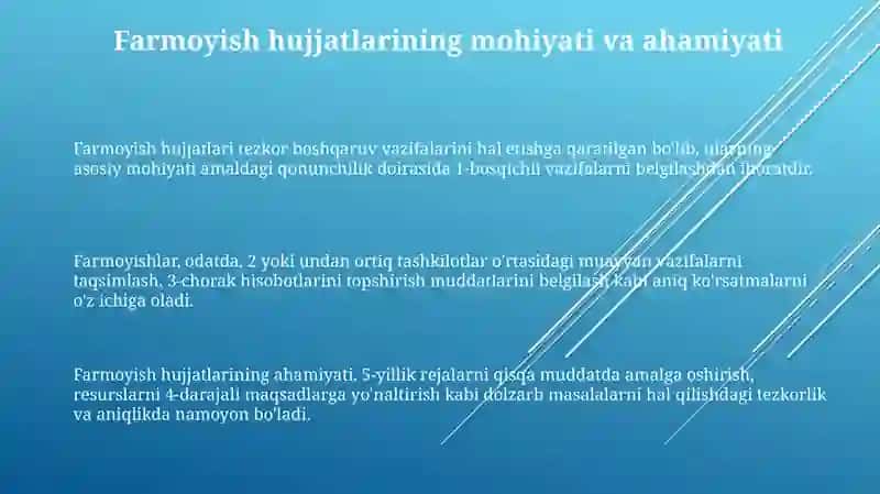 Farmoyish hujjatlari va ularning xususiyatlari 3