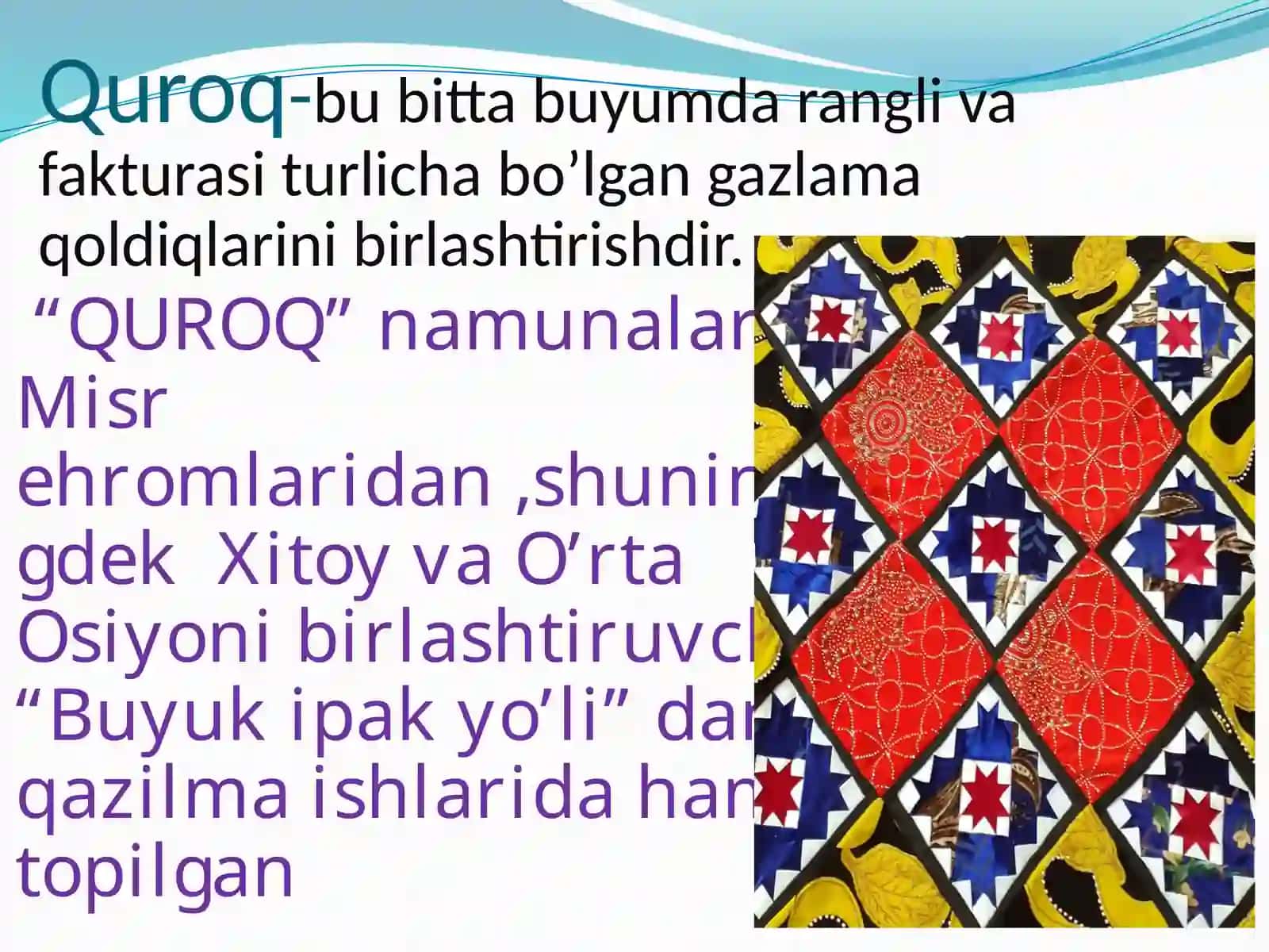 Xalq   hunarmandchiligida   “QUROQCHILIK”  san’ati 3