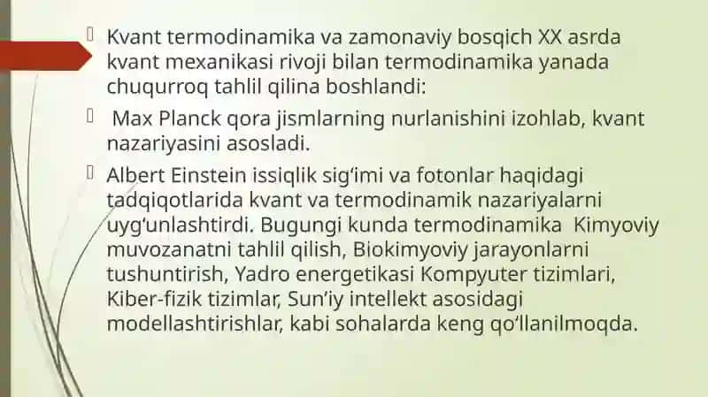 TERMODINAMIKANING RIVOJLANISH BOSQICHLARI VA VAZIFALARI 3