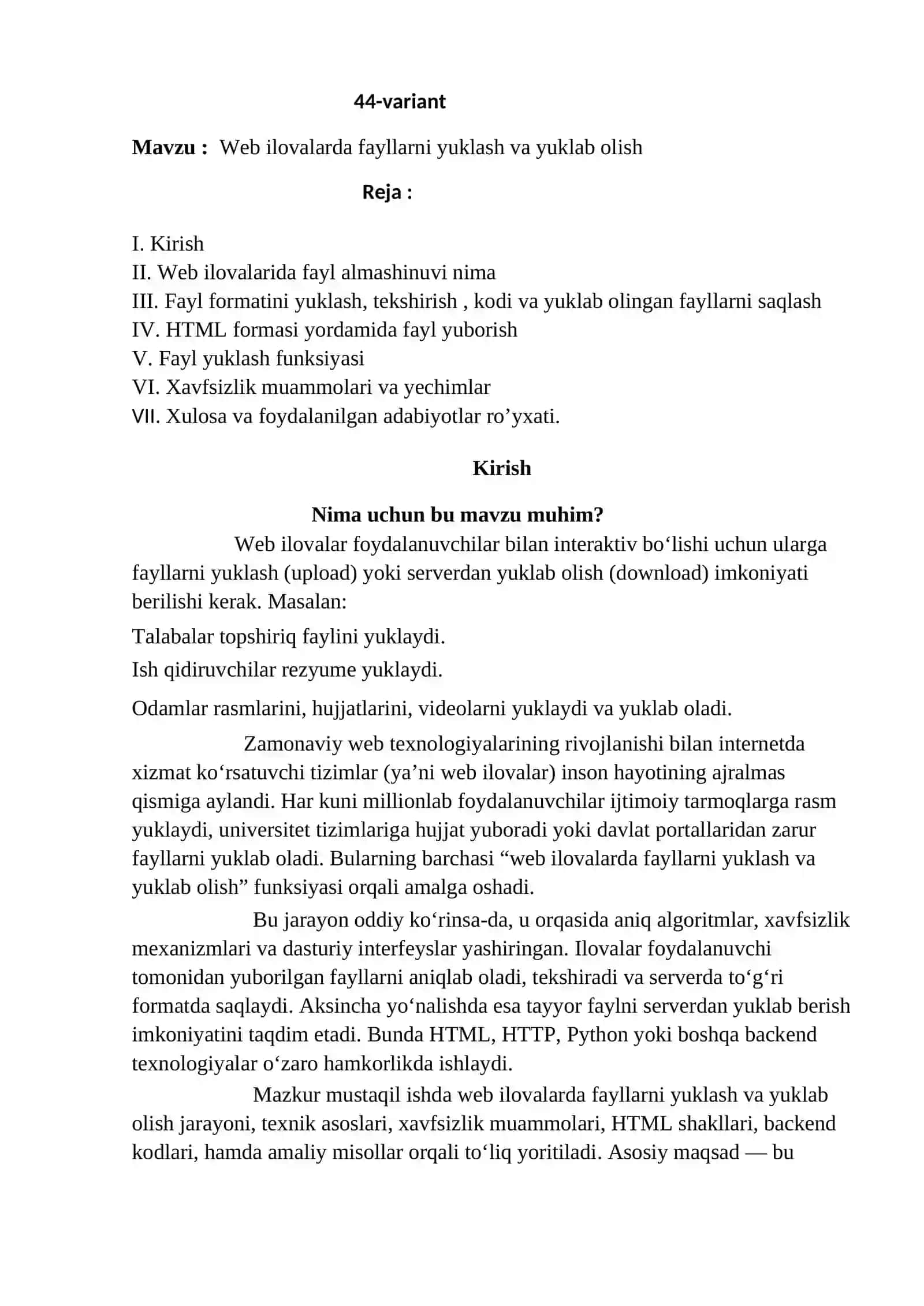 Veb ilovalarda fayllarni yuklash va yuklab olish 3