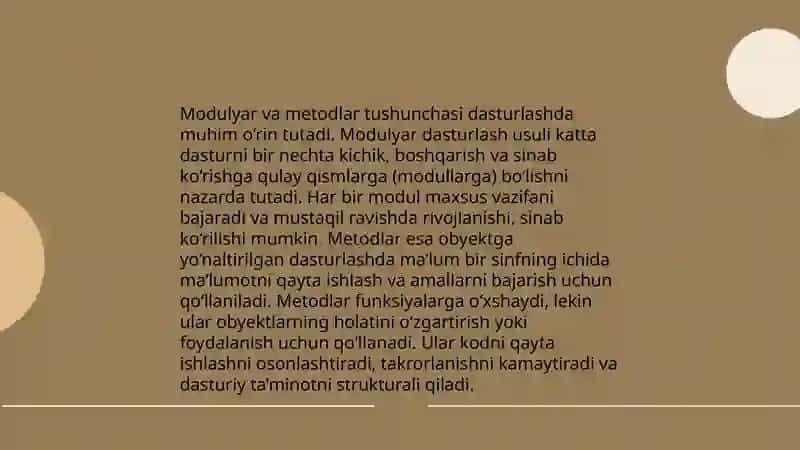 Modullar va metodlar 3