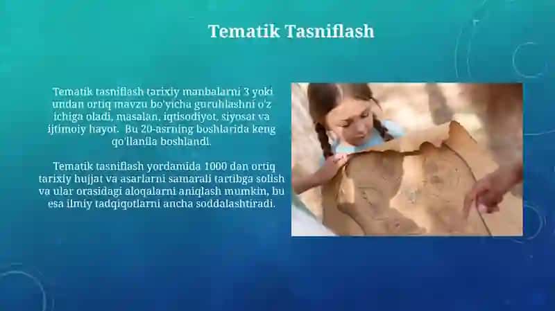 Tarix darsi tasnifi: turlari shakllari 3