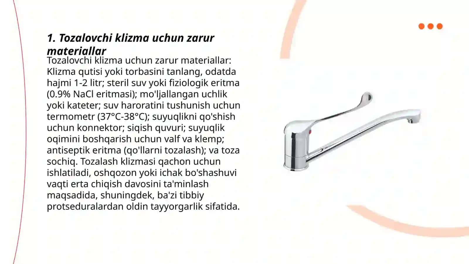 Tozalovchi klizma o'tkazish texnikasi 3