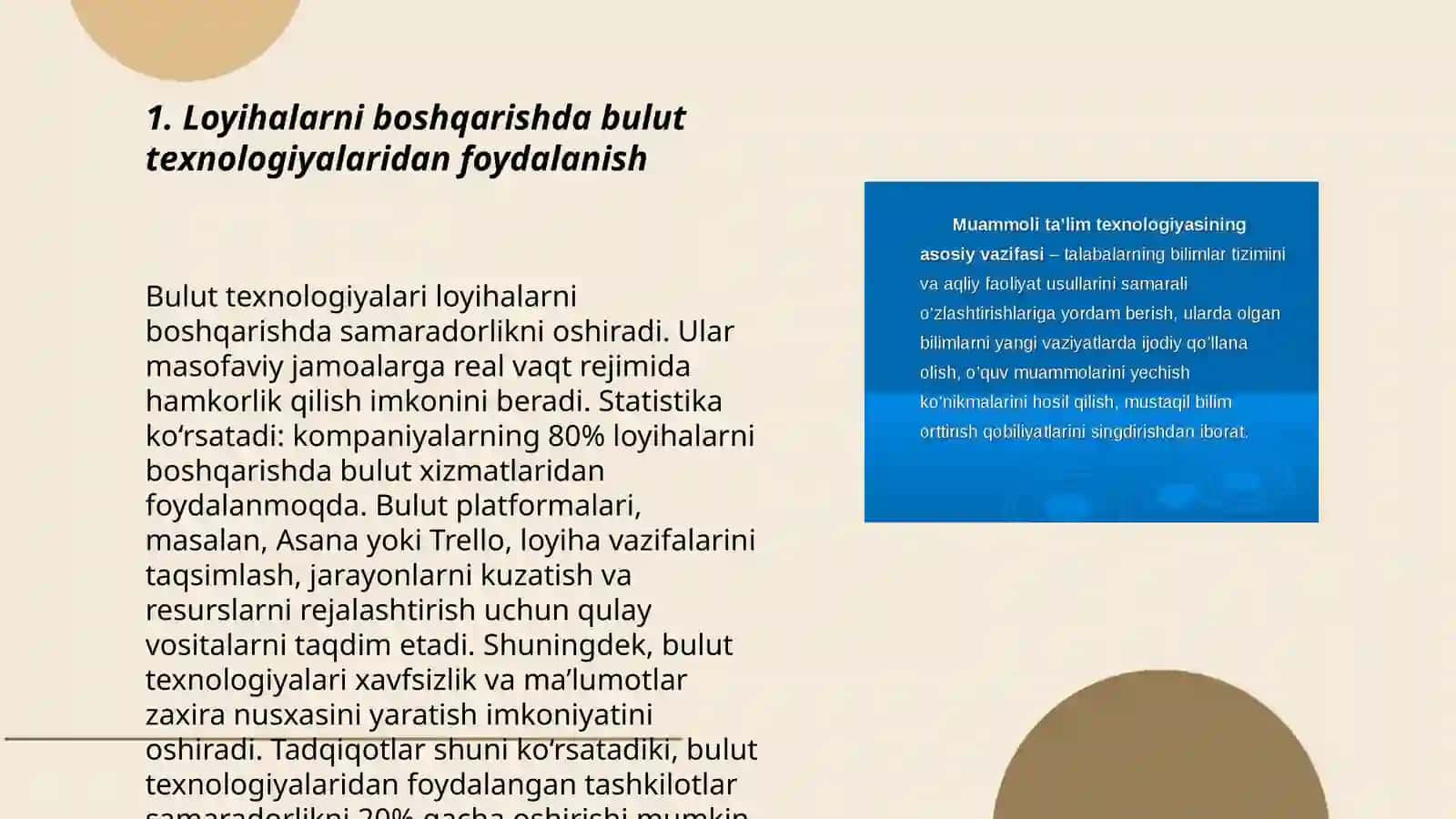 Loyihalarni samaradorligini oshirishda IT texnologiyalarida foydalanish 3