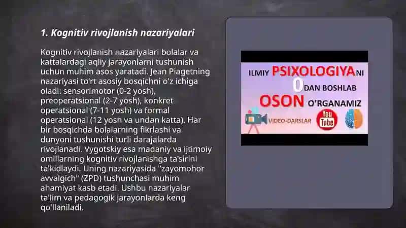 Kognitiv rivojlanish nazariyalari 3