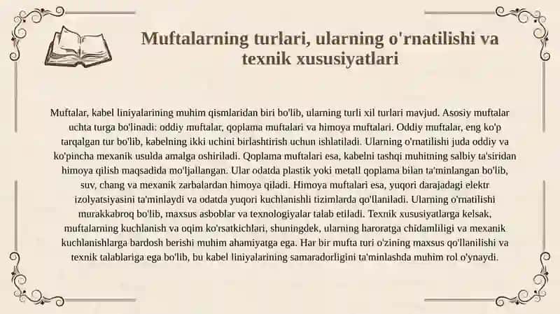 Kabel liniyalarining tuzilishi va muftalari 3