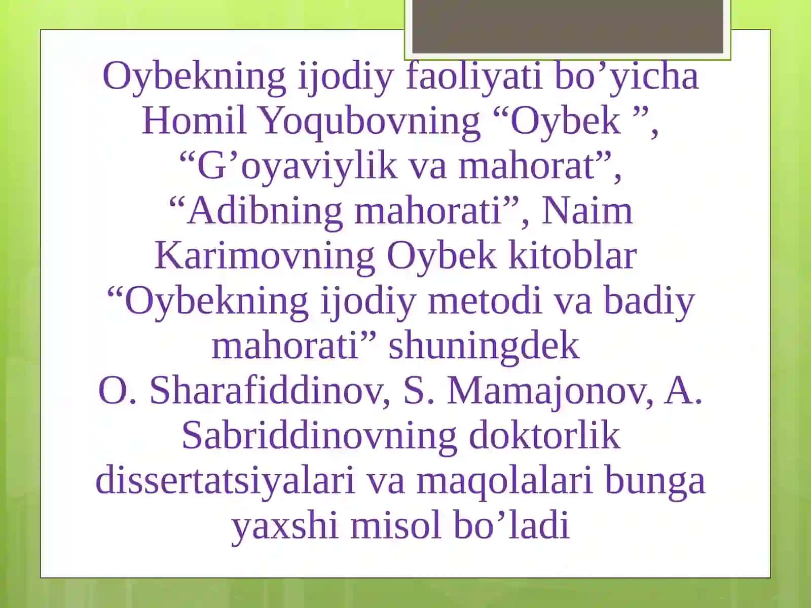 Yangi o'zbek adabiyoti 3