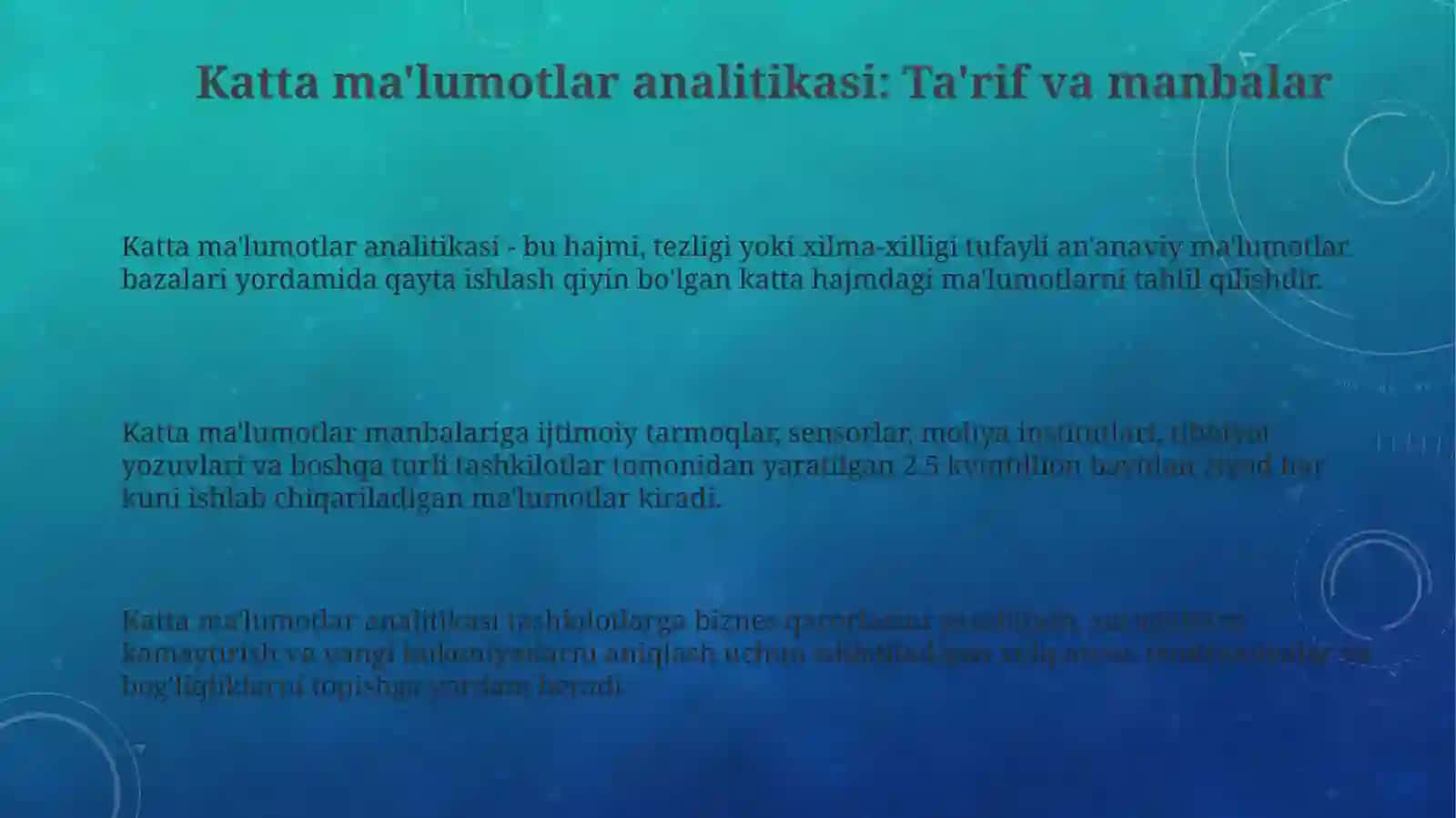 Kattama'lumotlarni(Big Data)tahlilqilishtexnologiyalari 3