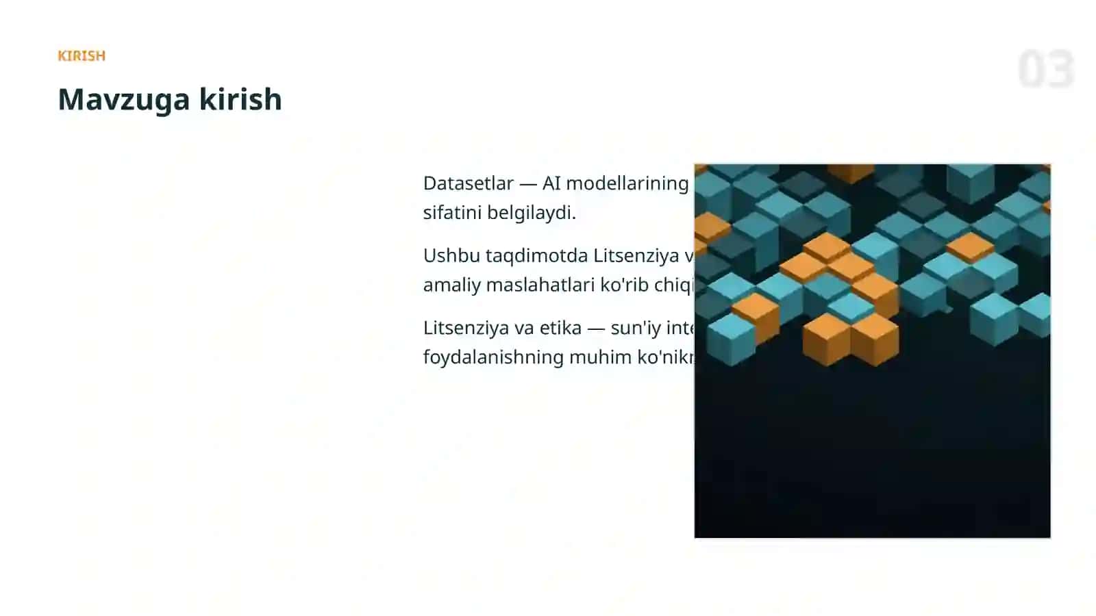 Sun'iy intellekt bo'yicha amaliy taqdimot · III to'plam 3