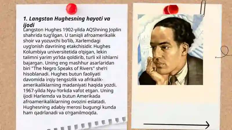 Lengston Hyuz "Rahmat sizga, xonim!" (6-sinf adabiyot darsligi asosida) 3