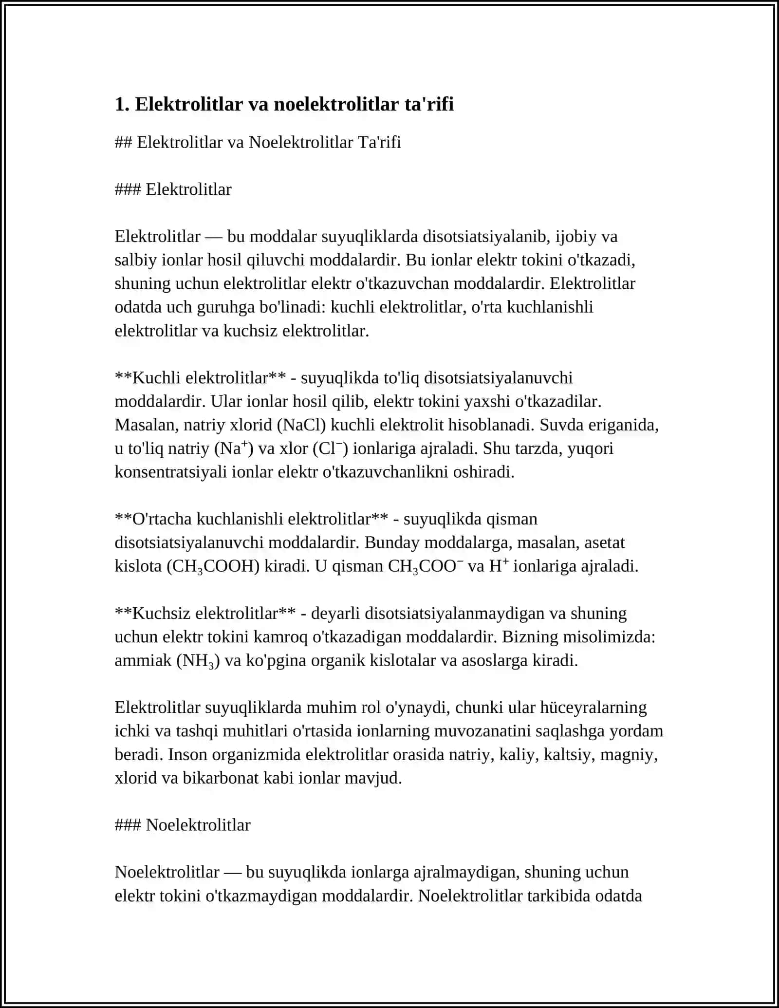 ORGANIZMNING BIOLOGIK SUYUQLIKLARI ELEKTROLIT VA NOELEKTROLITLAR ERITMALARI SIFATIDA 3