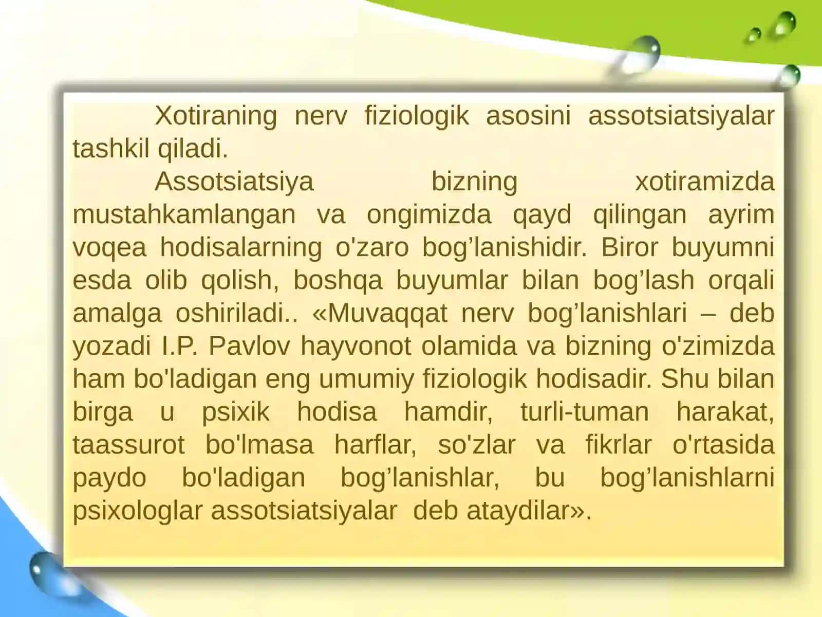 Xotira jarayonlari 3