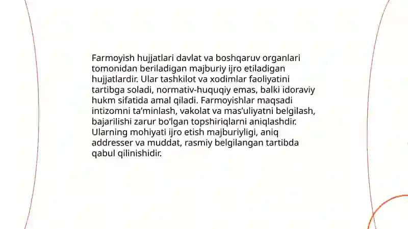 Farmoyish hujjatlari va ularning turlari 3